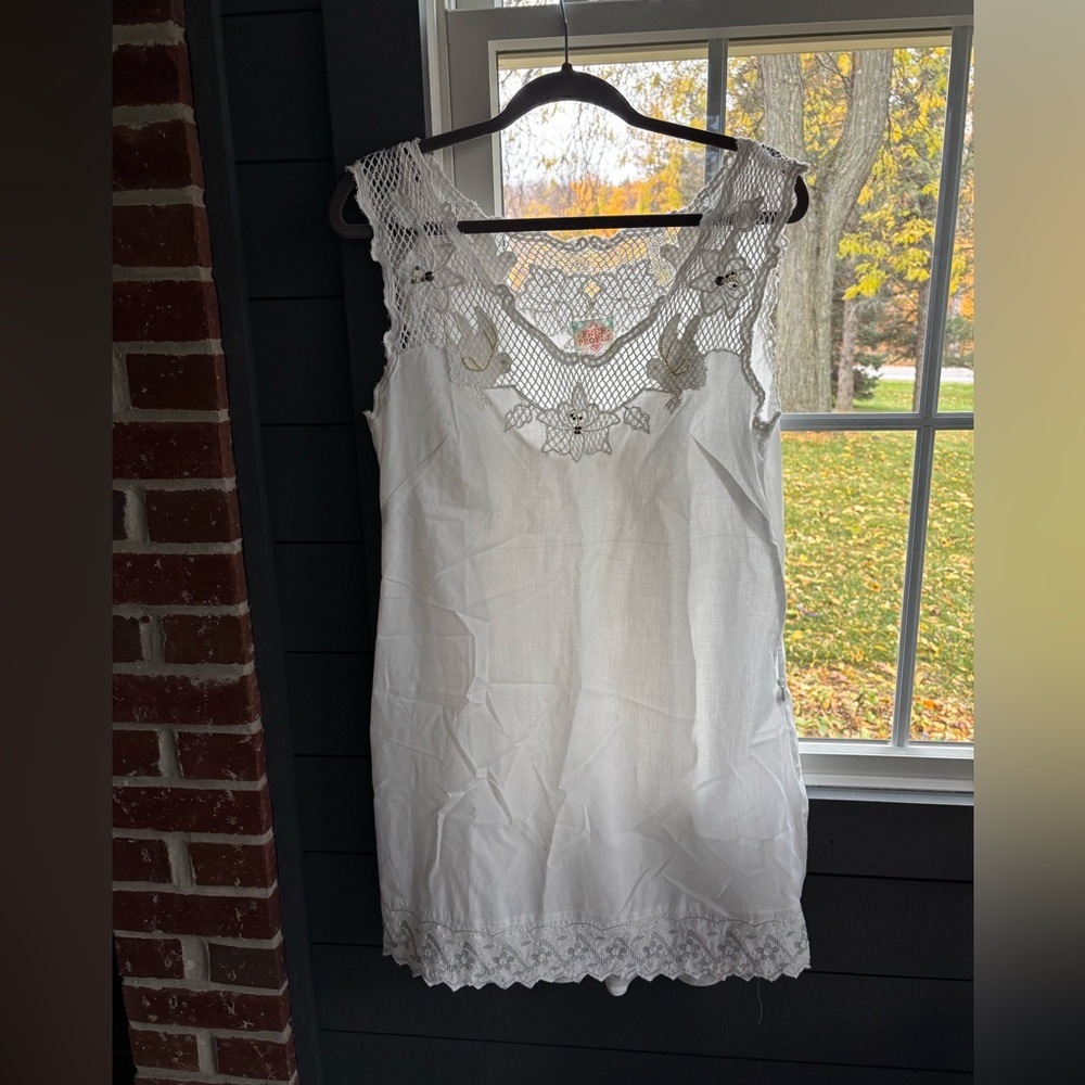 Free People - embroidered cotton summer dress  - boho - vintage - y2k